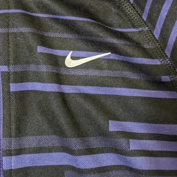 Nike Dri-Fit Running 1/4 Zip Mock Neck Pullover, Color Purple/Black Size XS - Picture 8 of 11